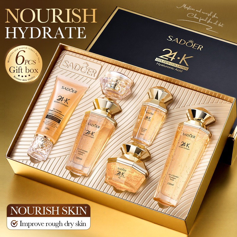 Korean Skincare Routine - 24K Gold Collagen Protein Skincare Set