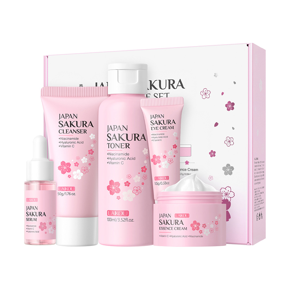 LAIKOU Sakura 5pcs Skin Care K - đánh giá và giá Korean Skincare Routine