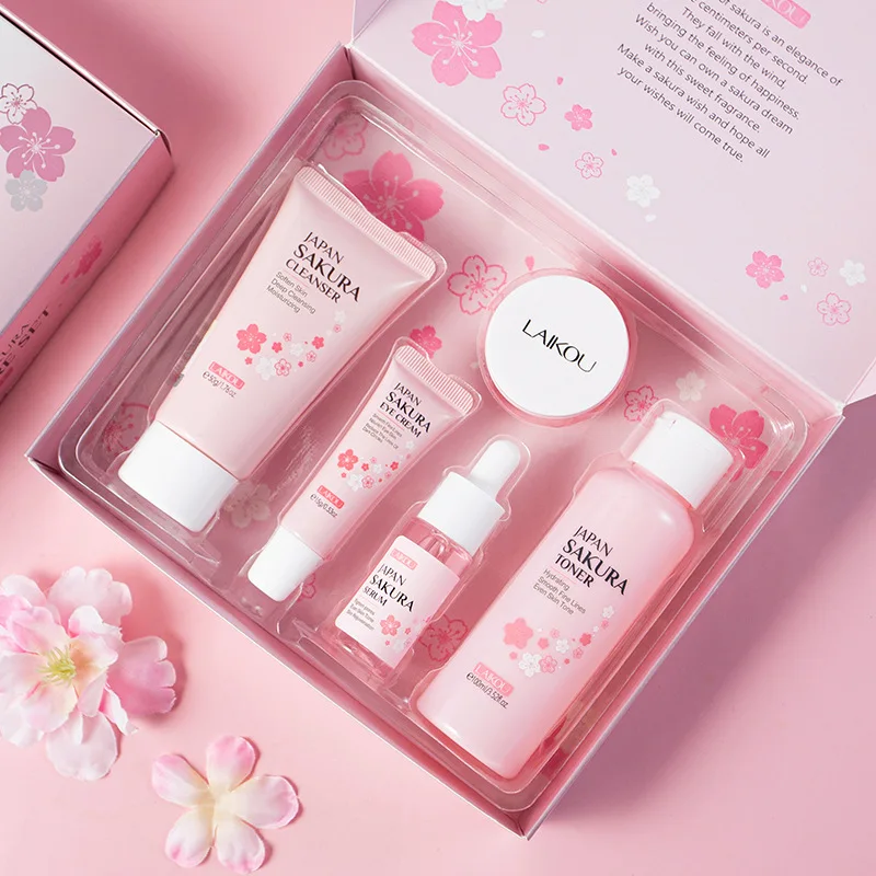 LAIKOU Sakura Kit Skin Care Se - đánh giá và giá Korean Skincare Routine