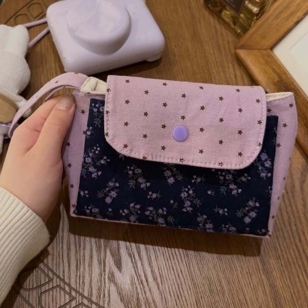 Purple Print Floral Makeup Bag - đánh giá và giá The Korean Lifestyle
