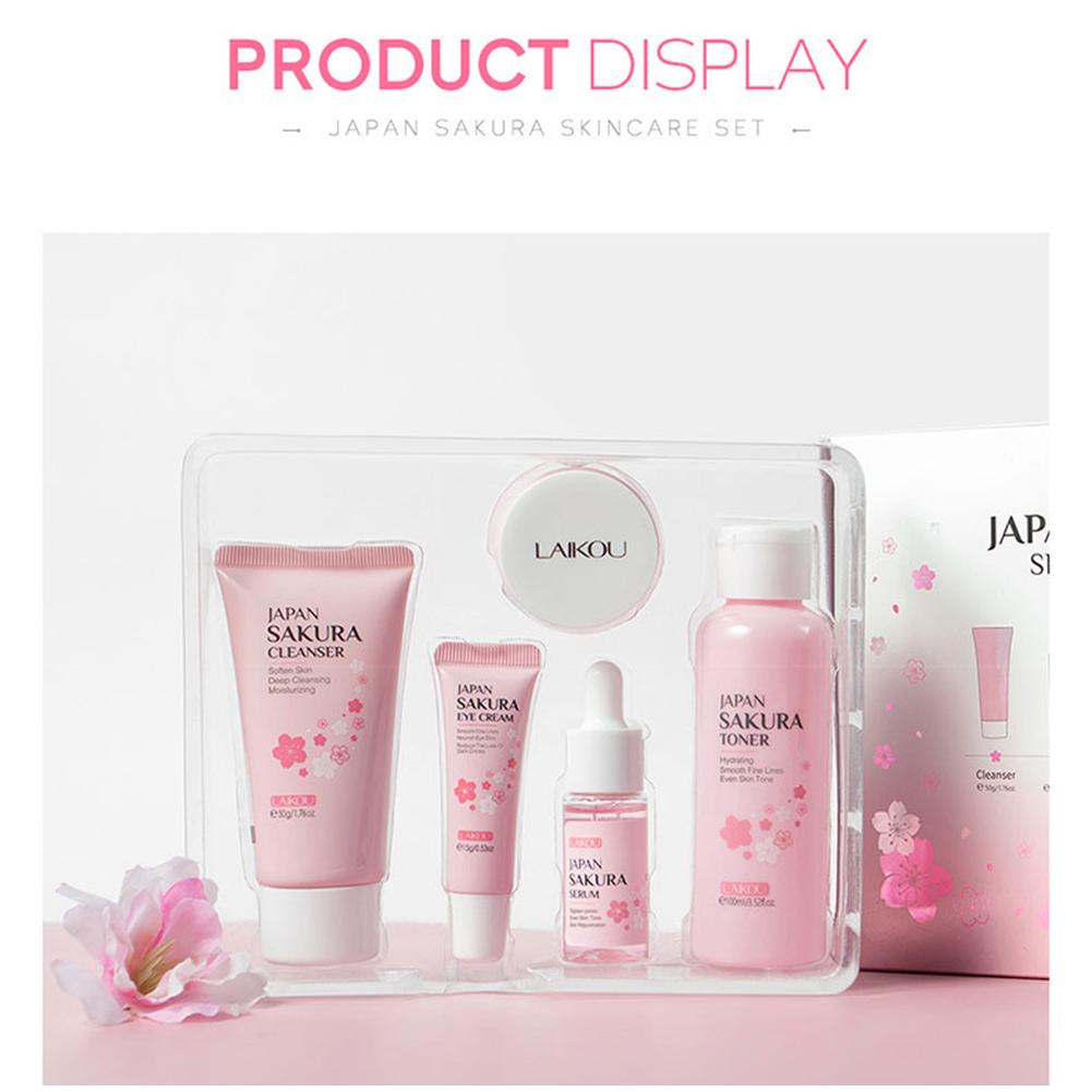 5/3pcs/Set Sakura Skin Care Se - đánh giá và giá Korean Skincare Routine