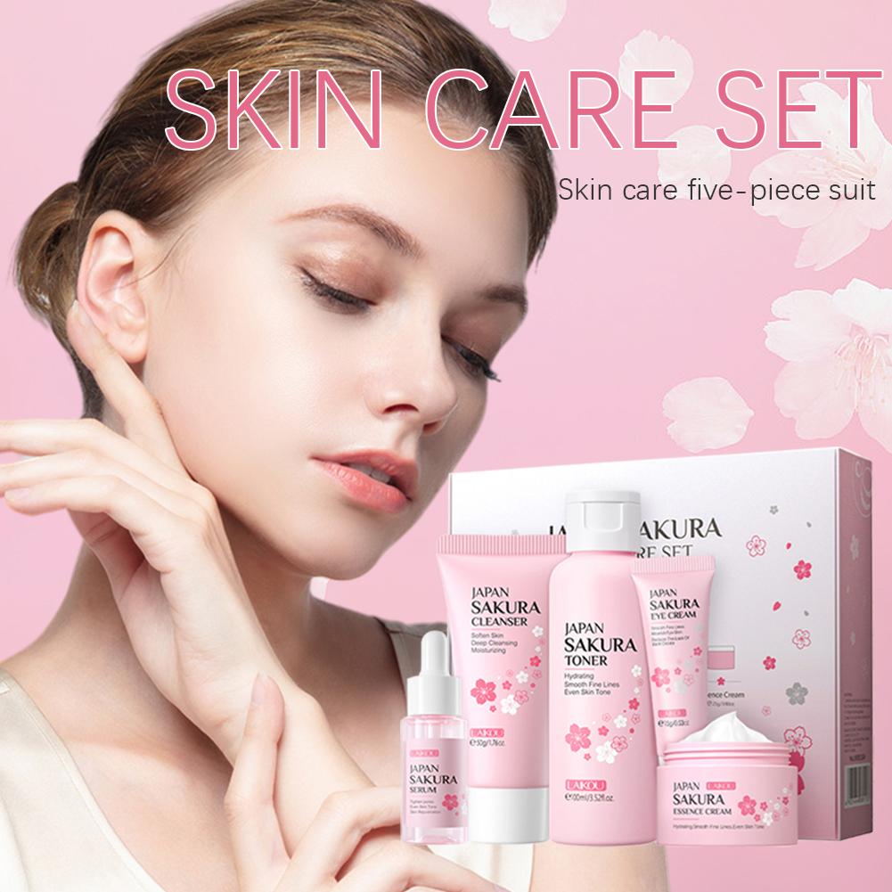 5/3pcs/Set Sakura Skin Care Se - đánh giá và giá Korean Skincare Routine